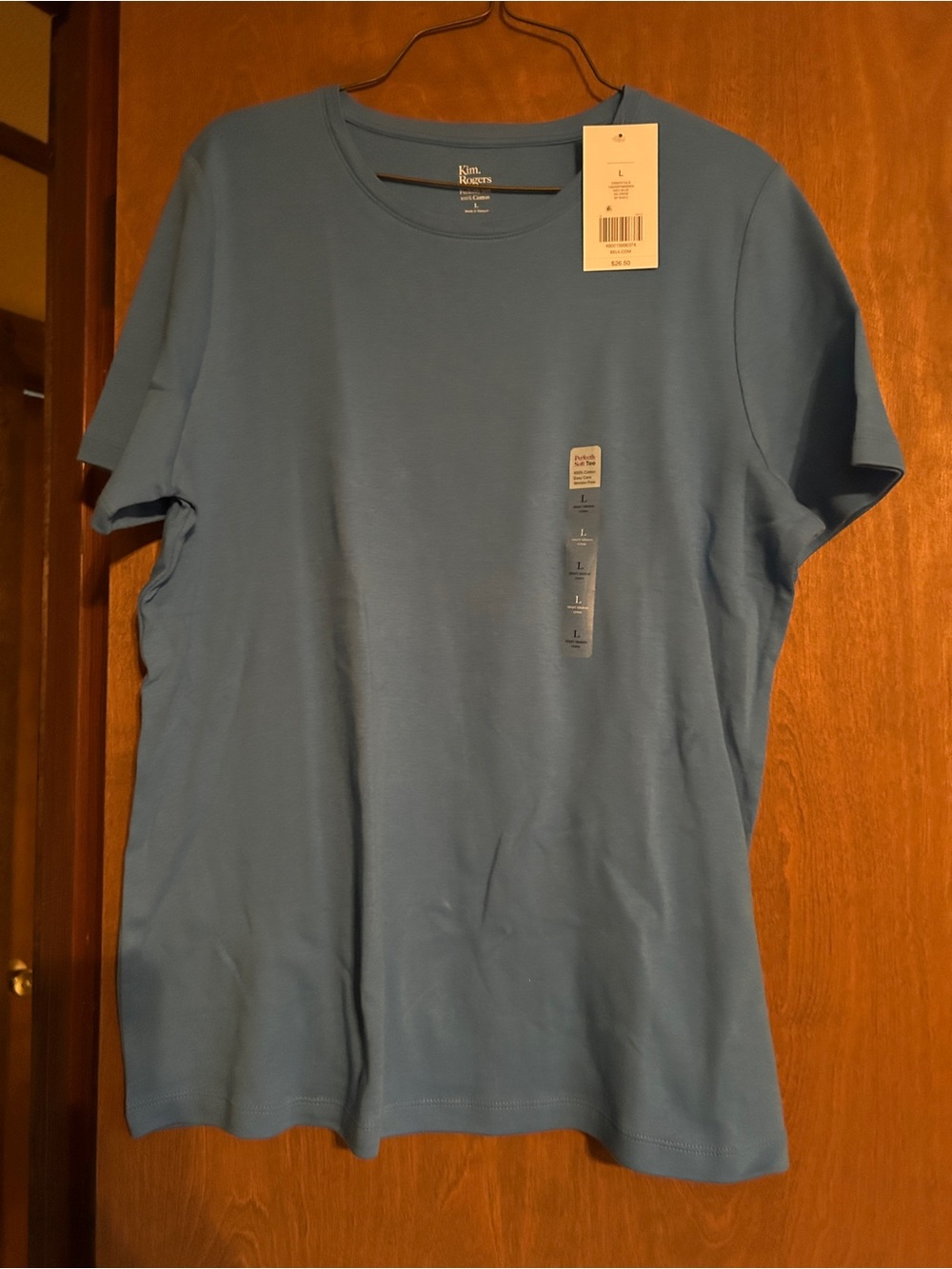 Kim Rogers Light Blue Short-Sleeve Crew Neck Tee